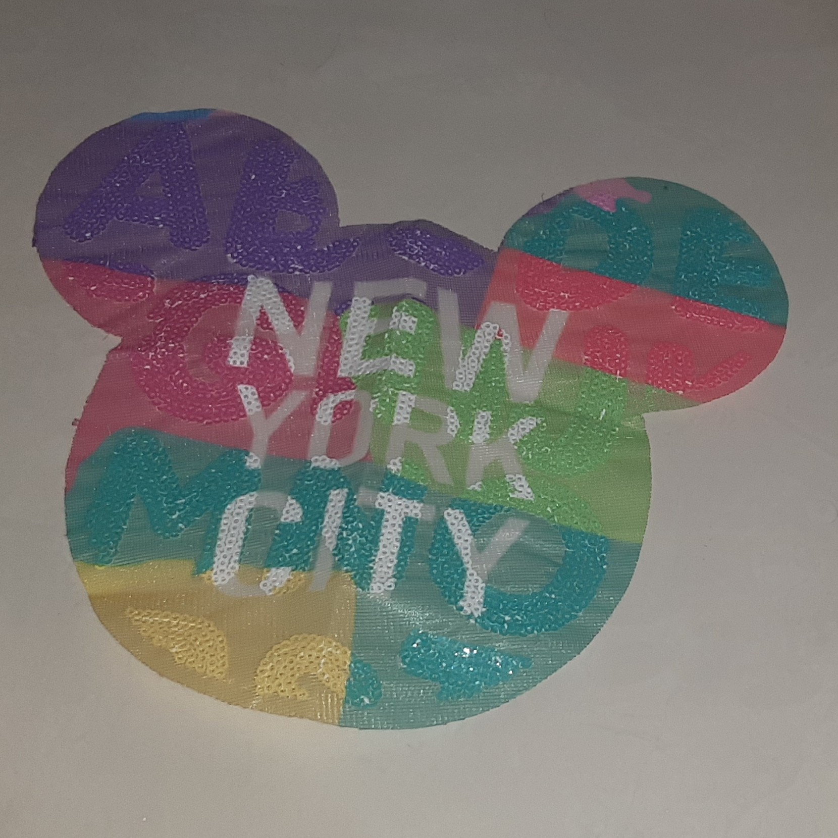 تکه دوزی یا اپلیکه برچسب لباس دوختنی چند رنگ طرح میکی موس حدودا 20سانت 