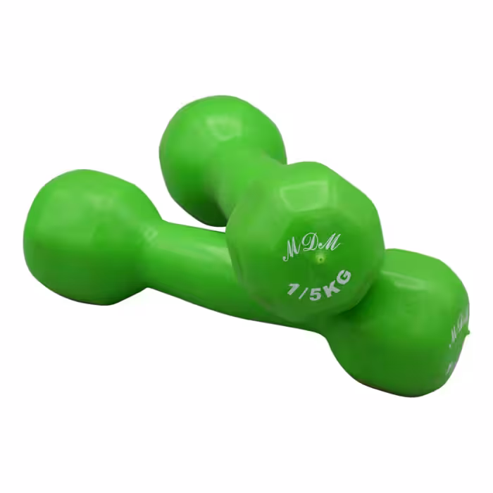 دمبل بدنسازی ام دی ام روکش دار وزن 1.5 کیلو گرم بسته دو عددی