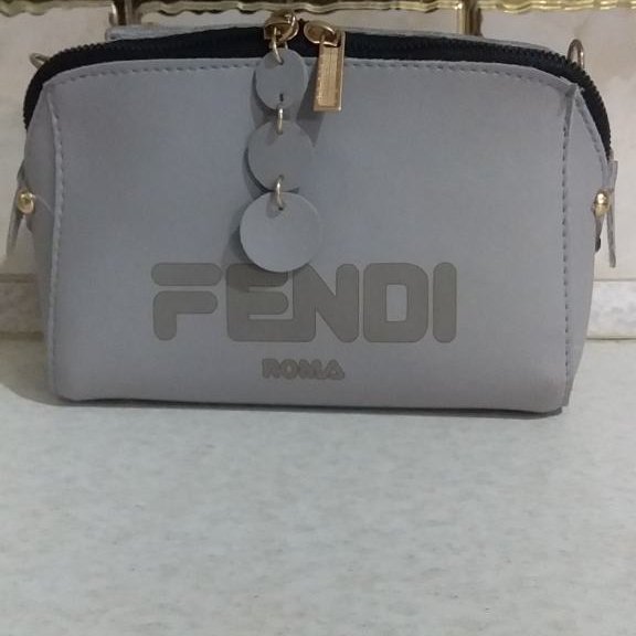 کیف دستی و دوشی زنانه و دخترانه تک رنگ طوسی دو تا جا داره