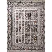 فرش ماشینی افرند 1500 شانه گل برجسته زمینه بژ کد 55020 (یک و نیم متری)