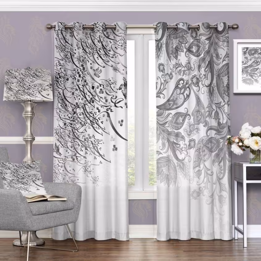 پرده چاپی  پانچ  طرح   خط نوشته (نستعلیق)  کد 3055