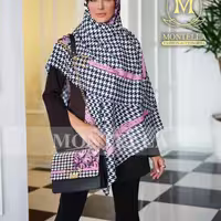ست کیف و روسری یا شال طرح بوته جقه پیچازی صورتی برند مونتلا ارسال به سراسر کشور 