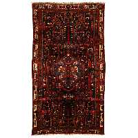 فرش قدیمی دستباف چهار متری طرح لچک ترنج کد 4101201