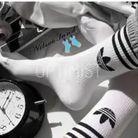 جوراب آدیداس ساقدار اسپرت سفید سه خط 