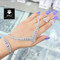 سرویس نقره سوپر میکرو بسیار مجلل با عیار 925 و آبکاری طلاسفید بدون ریزش نگین دقیقا مشابه طلا