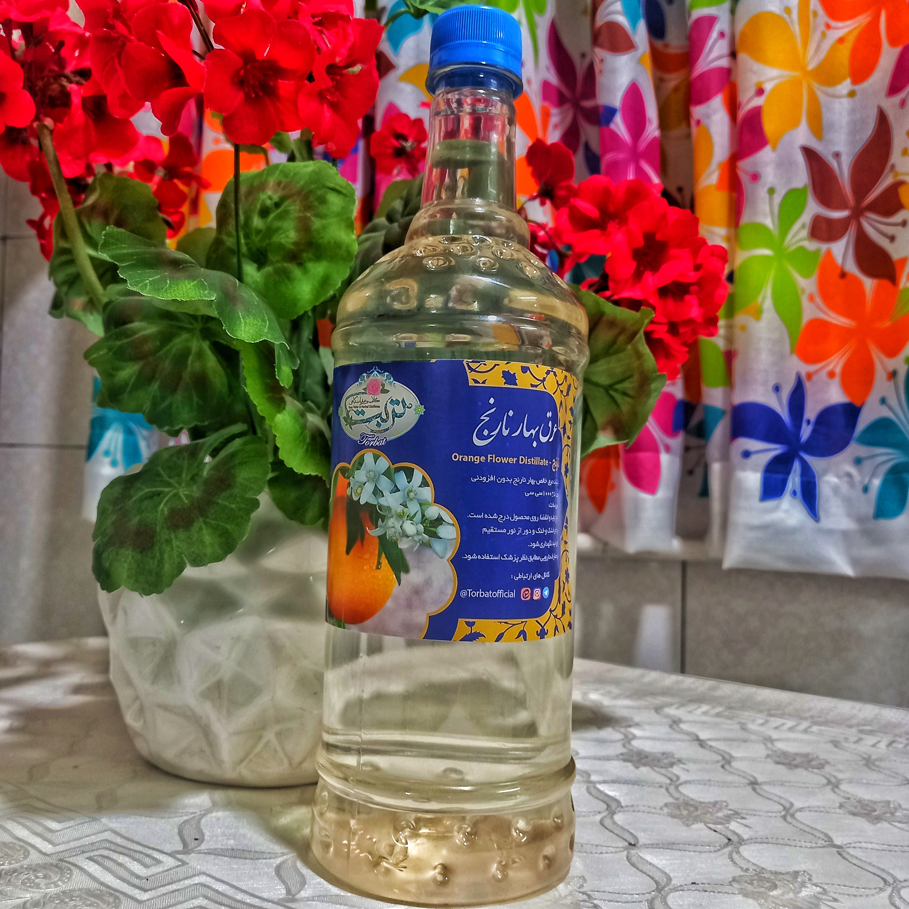 عرق بهار نارنج یک لیتری تربت بدون افزودنی و نگه دارنده ارسال رایگان