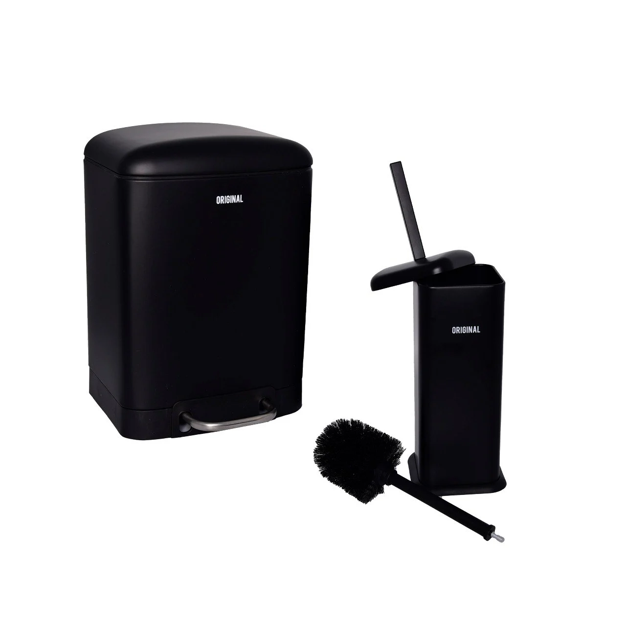 ست سطل زباله و فرچه Original مشکی کد 200