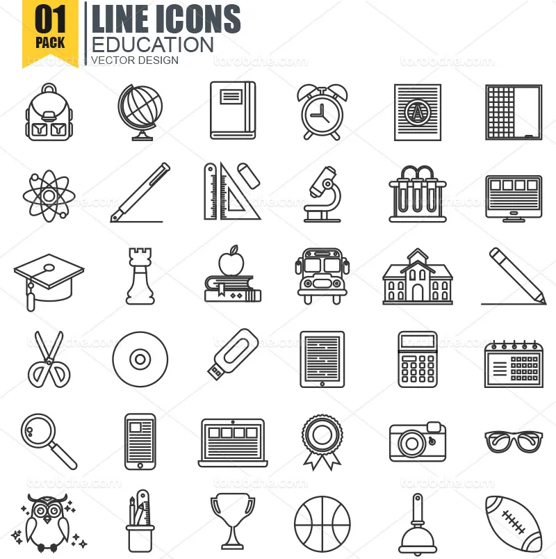 وکتور آیکون آموزشی | گرافیک با طعم تربچه