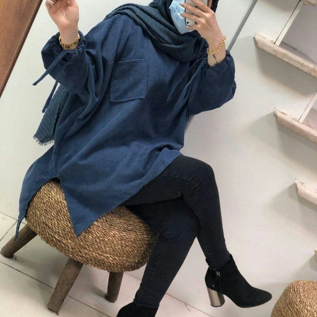 مانتو تک جیب جنس مخمل کبریتی