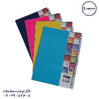دفتر 80 خطی تکرنگ فنری تکنو