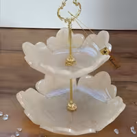 شیرینی خوری دو طبقه رزینی نباتی قطر 20 و 30 سانتی متر