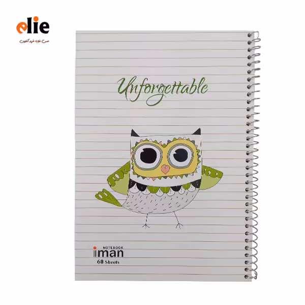 دفتر 60 برگ سیمی ایمان طرح جغد