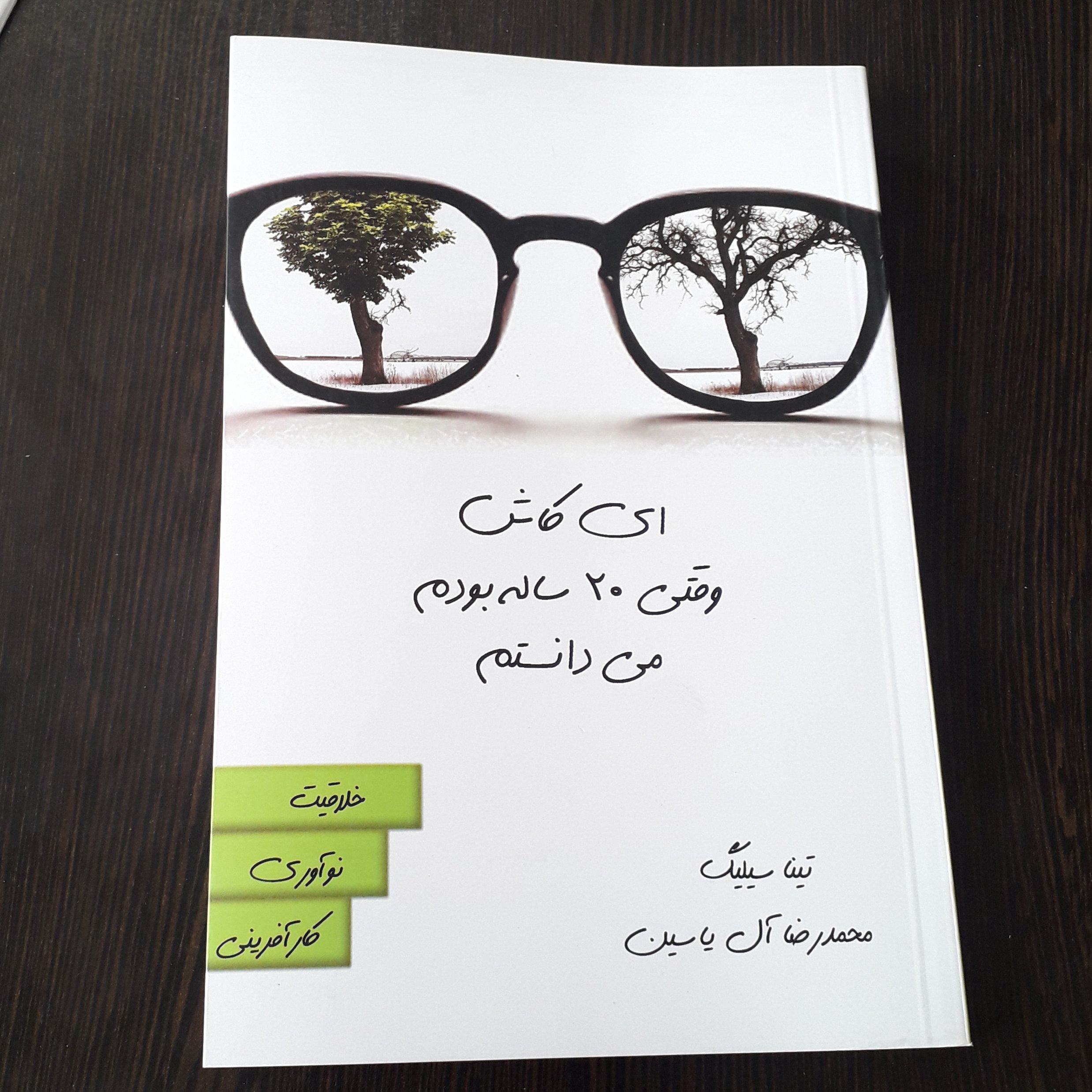کتاب ای کاش وقتی 20 ساله بودم می دانستم
نویسنده:تینا سیلیگ
مترجم:محمدرضا آل یاسین
خلاقیت،نوآوری،کارآفرینی