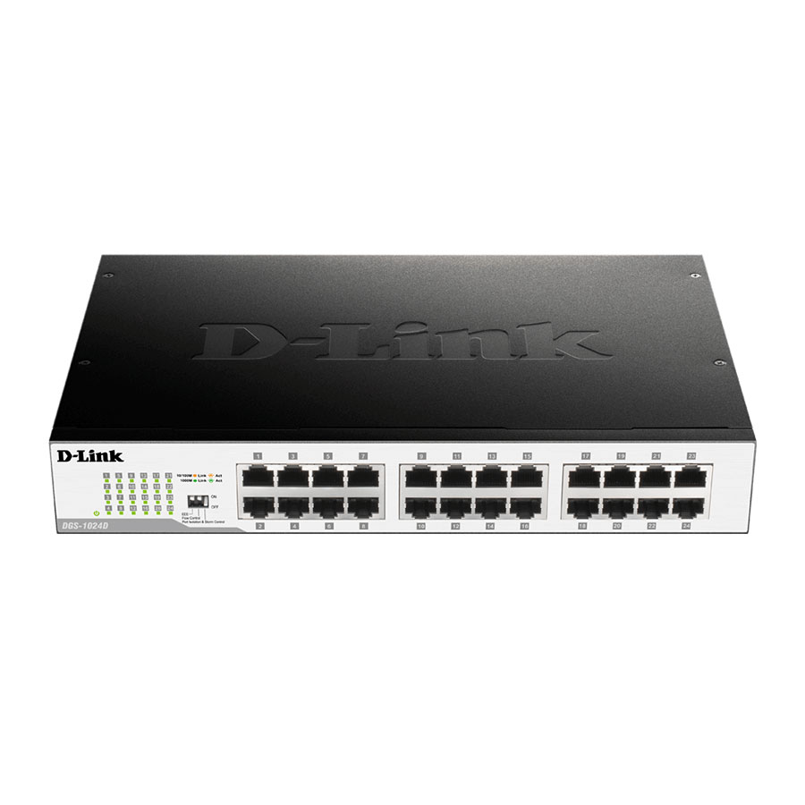 قیمت و خرید سوییچ 24 پورت گیگابیت و دسکتاپ دی لینک مدل DGS-1024D | یاس ارتباط