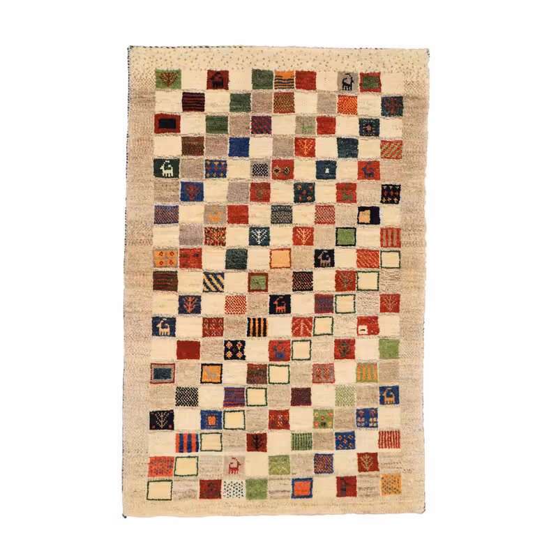 گبه دستباف یک متری طرح درخشان کد 4020105 