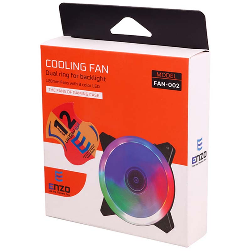فن کیس 12*12 سانتی متر RGB دار انزو ENZO FAN-002