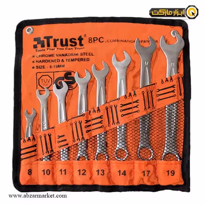 ست آچار یک سر رینگ یک سر تخت تراست 8 عددی مدل C-8PCS-SET