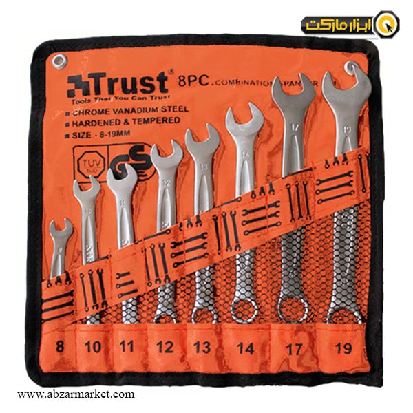ست آچار یک سر رینگ یک سر تخت تراست 8 عددی مدل C-8PCS-SET