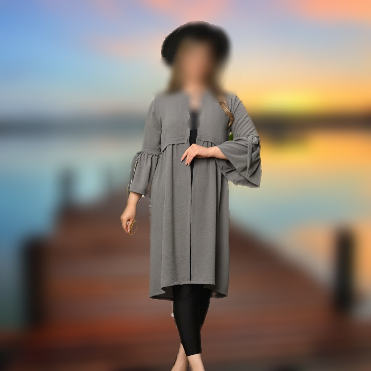 مانتو زنانه ابروبادی بنددار عروسکی(ارسال رایگان)
