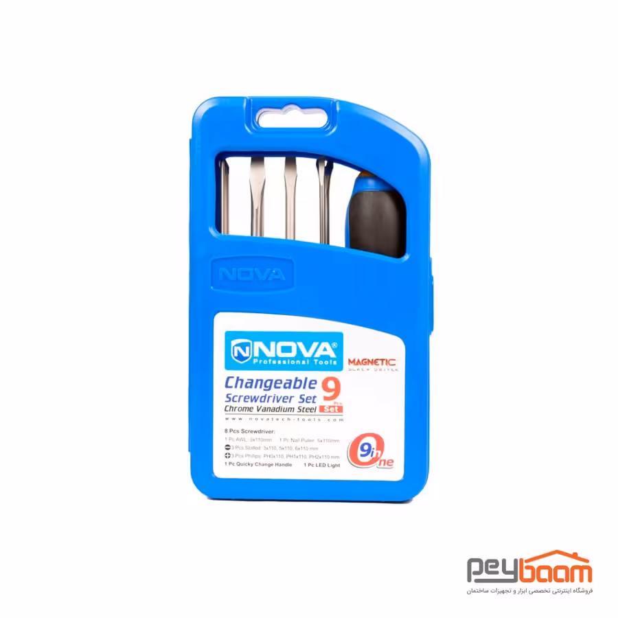مجموعه 9 عددی پیچ گوشتی نووا مدل NTS 1341