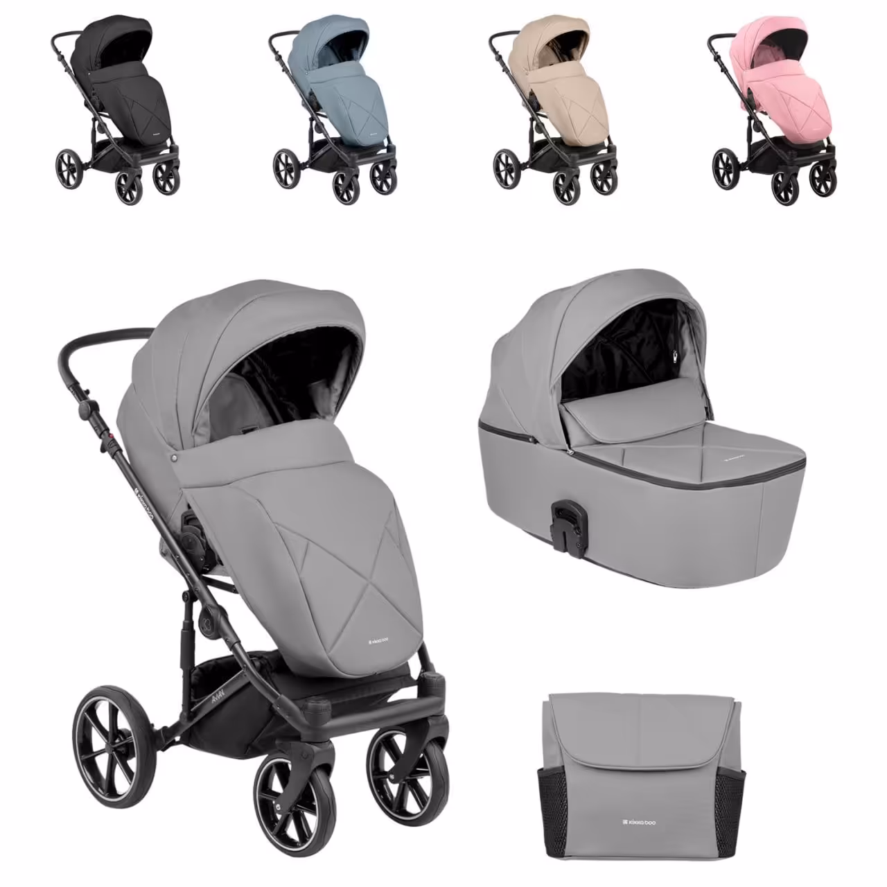 سرویس کالسکه و کریر و کریکات و ساک مدل امانی amani لوازم کیکابو kikkiaboo