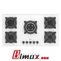 اجاق گاز 5 شعله شیشه ای بیمکث 5087 سفید - پلوپز  وسط - تخفیف ویژه