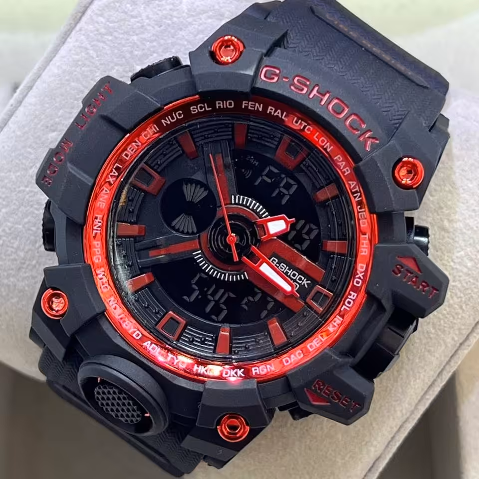 جیشاک کاسیو رنگ مشکی قرمز با جعبه 