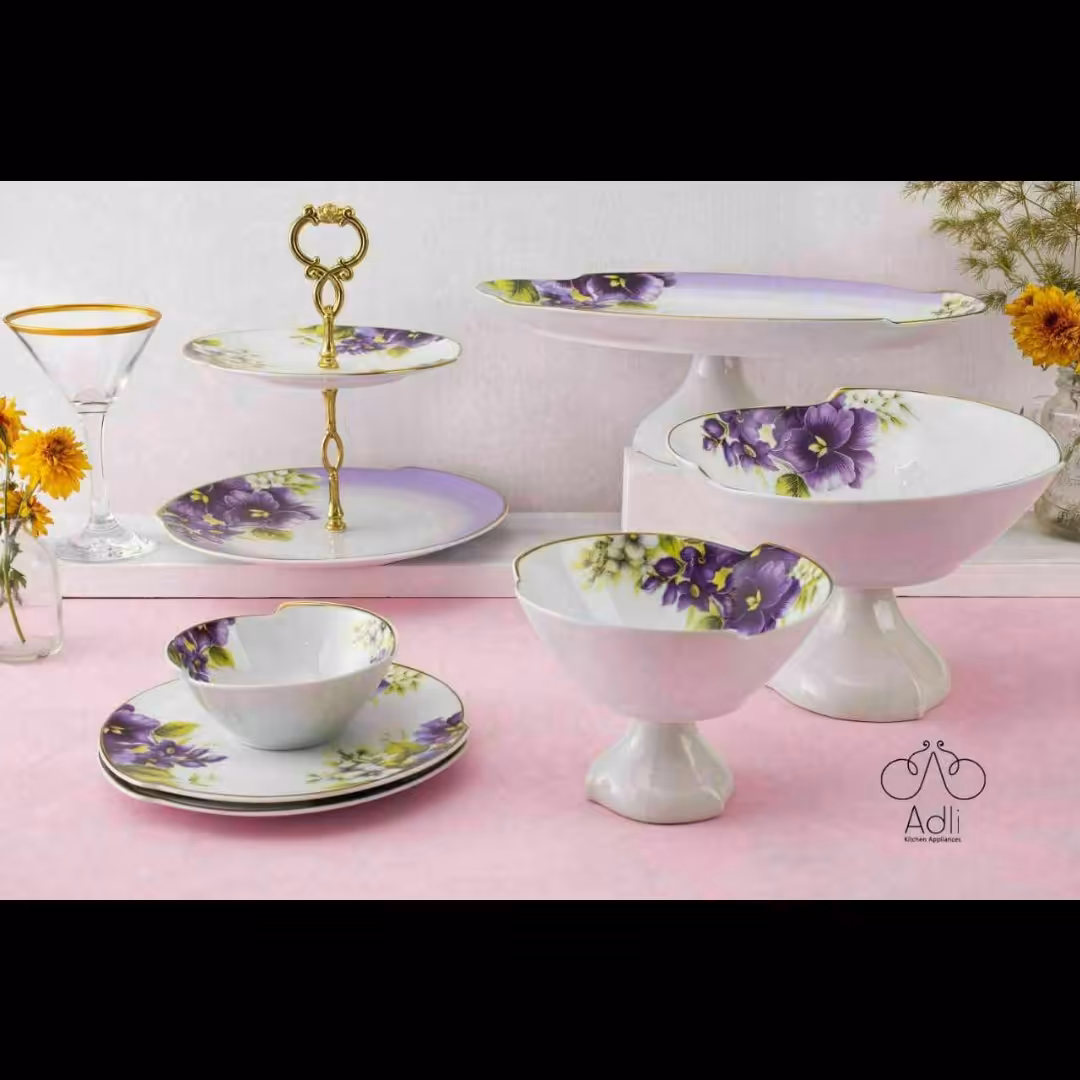 سرویس پذیرایی 16 پارچه مدل بنفشه پایه چینی 