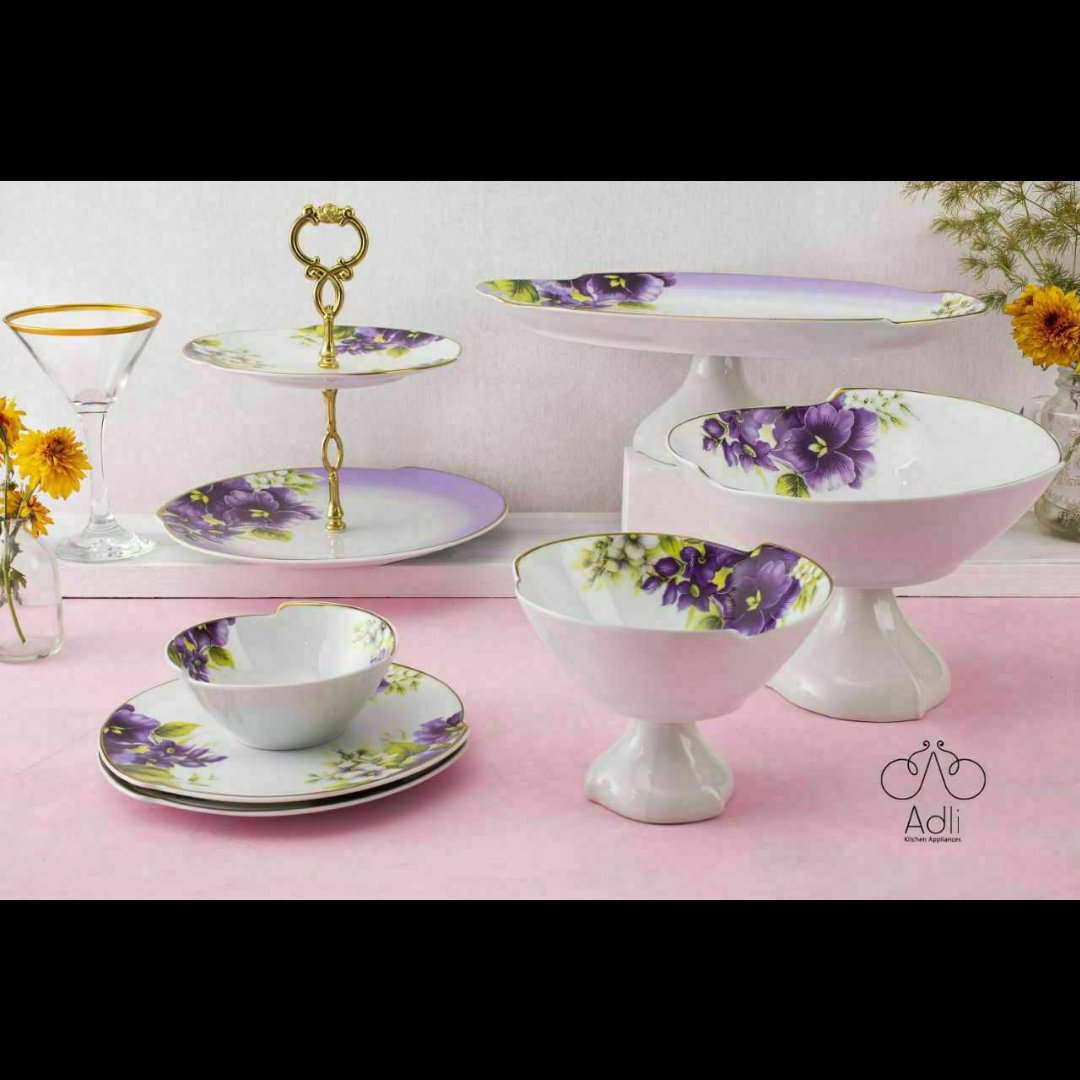سرویس پذیرایی 16 پارچه مدل بنفشه پایه چینی 