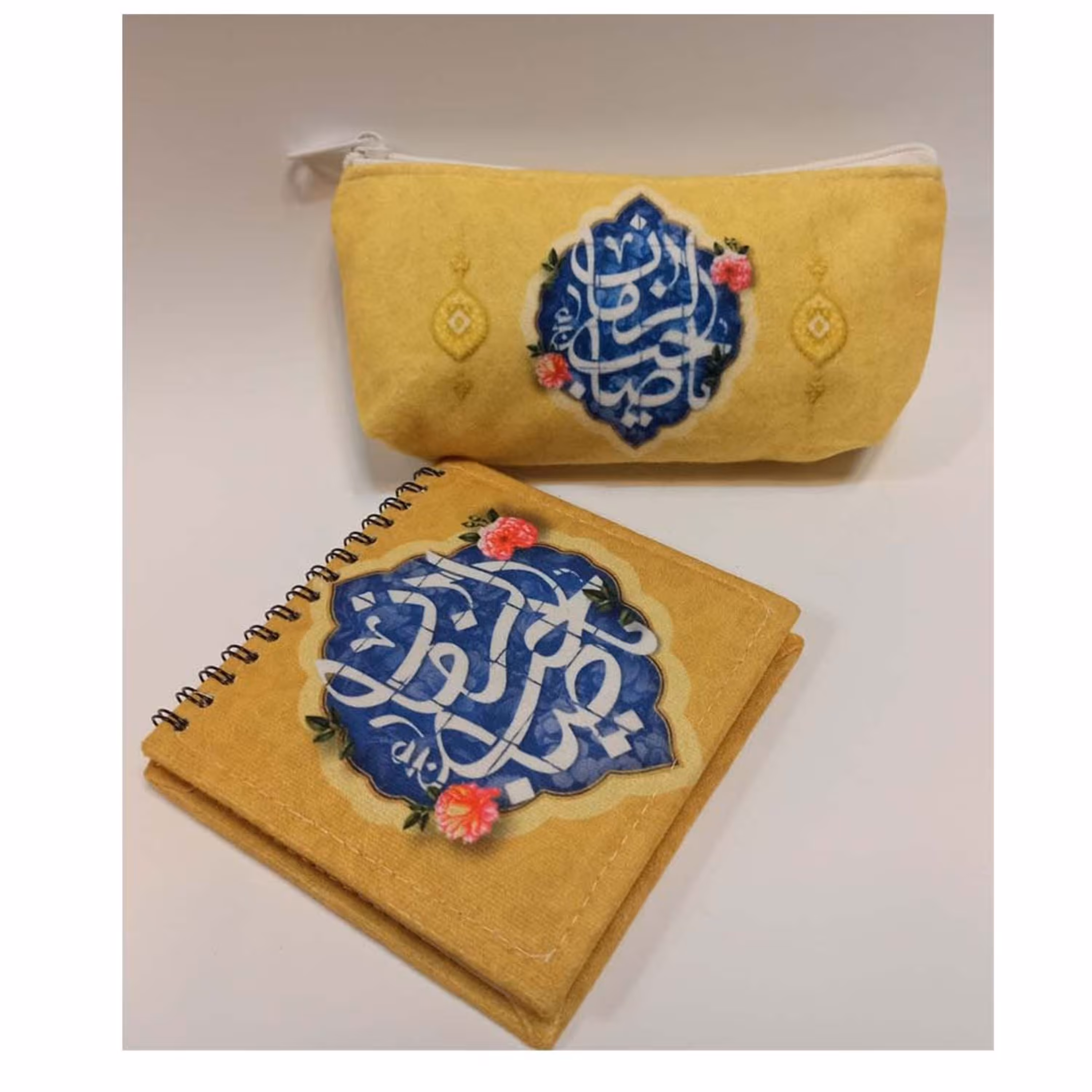 ست دفترچه و جامدادی مخمل طرح یاصاحب الزمان2