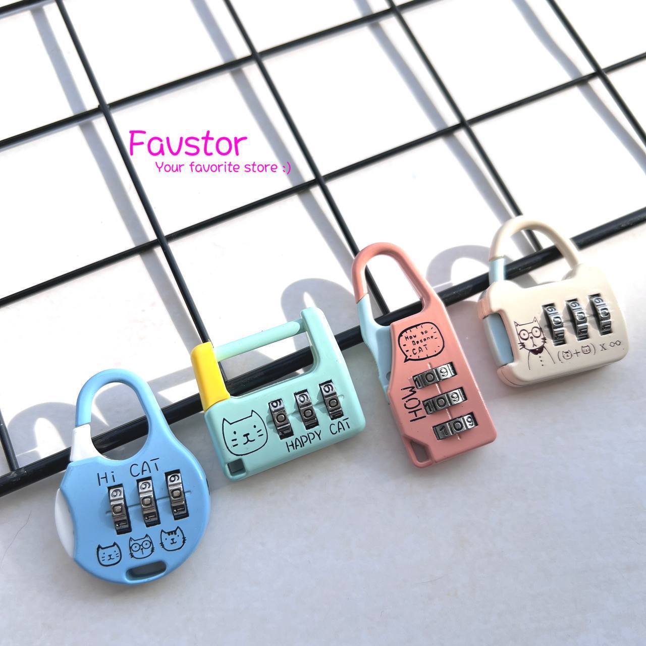 قفل رمزدار فلزی طرح گربه کد BF03-1044