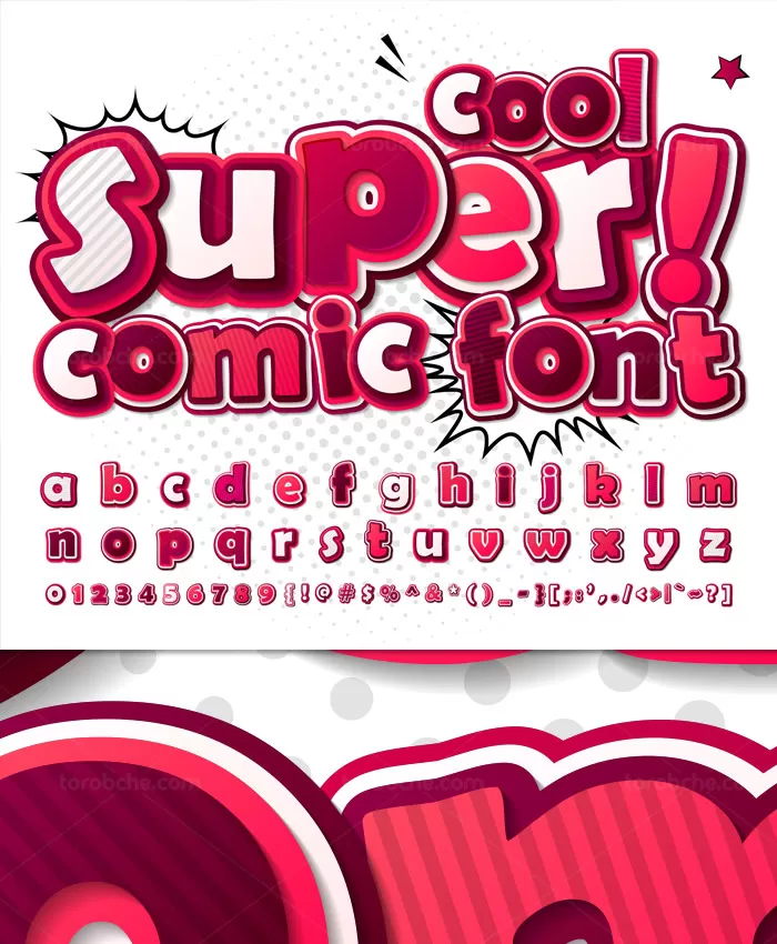 وکتور تایپوگرافی با افکت های جذاب صورتی | گرافیک با طعم تربچه