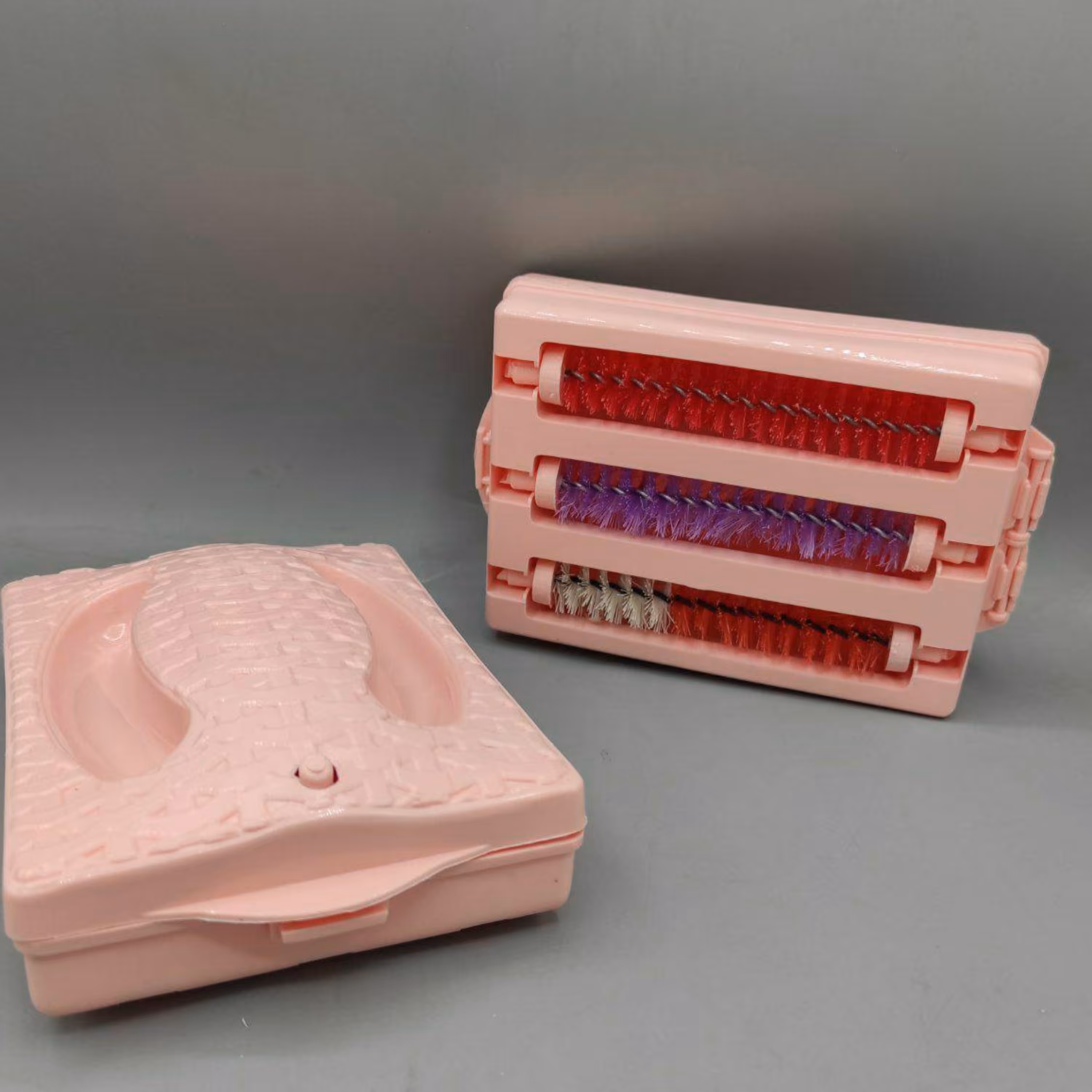 جارو نپتون سه محوره حصیری رنگ سبز و صورتی