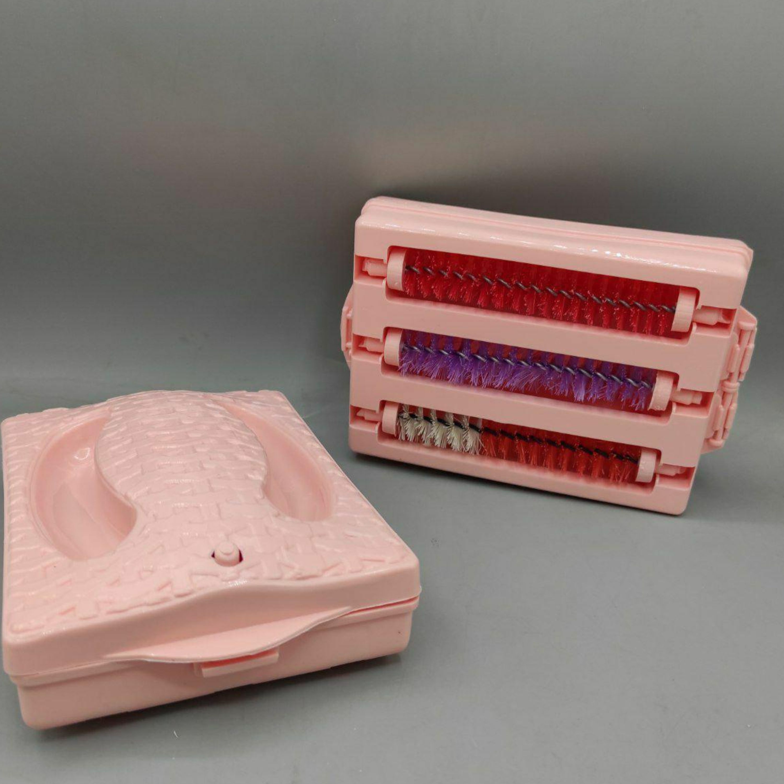 جارو نپتون سه محوره حصیری رنگ سبز و صورتی