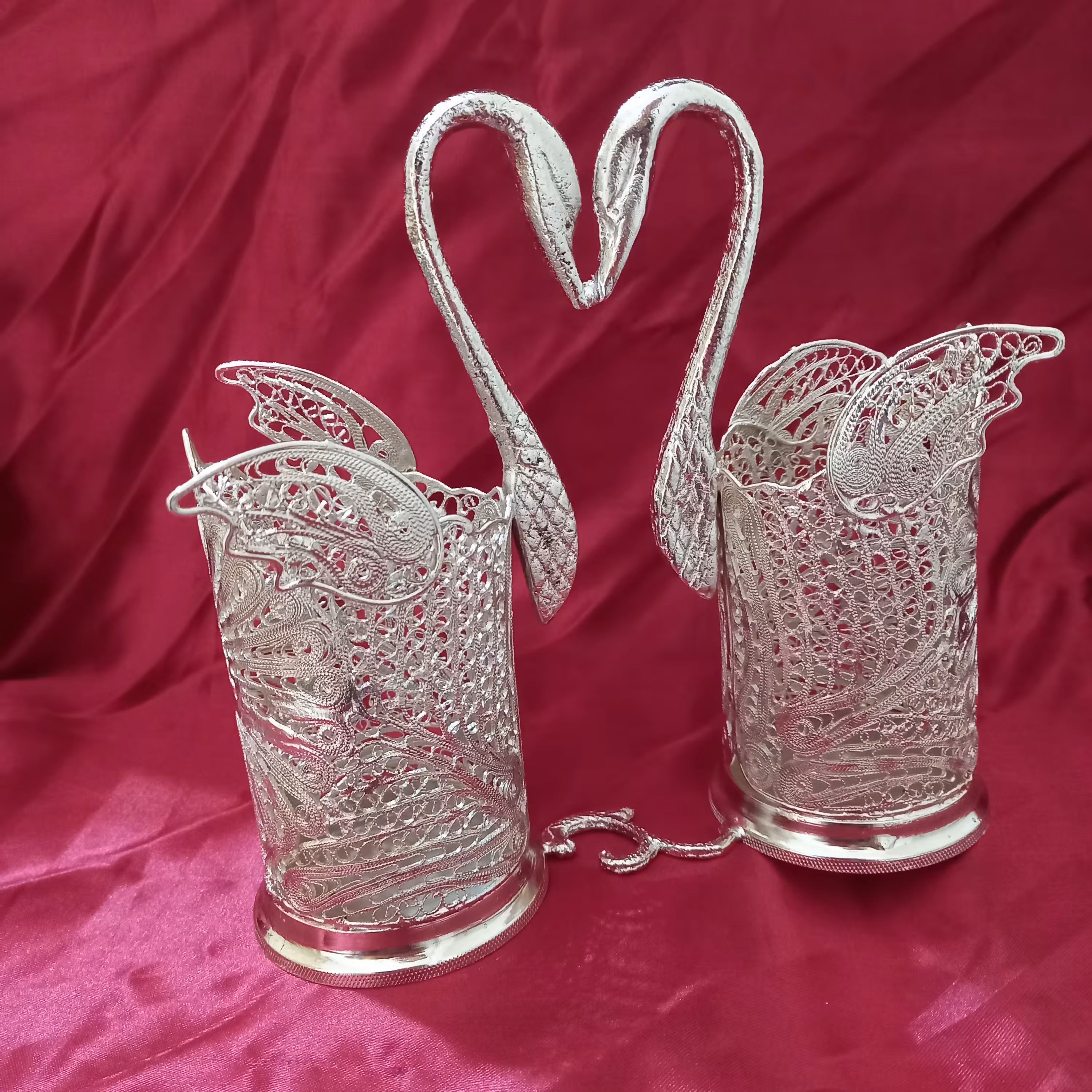 جاقاشقی ملیله کاری مسی و ابکاری نقره