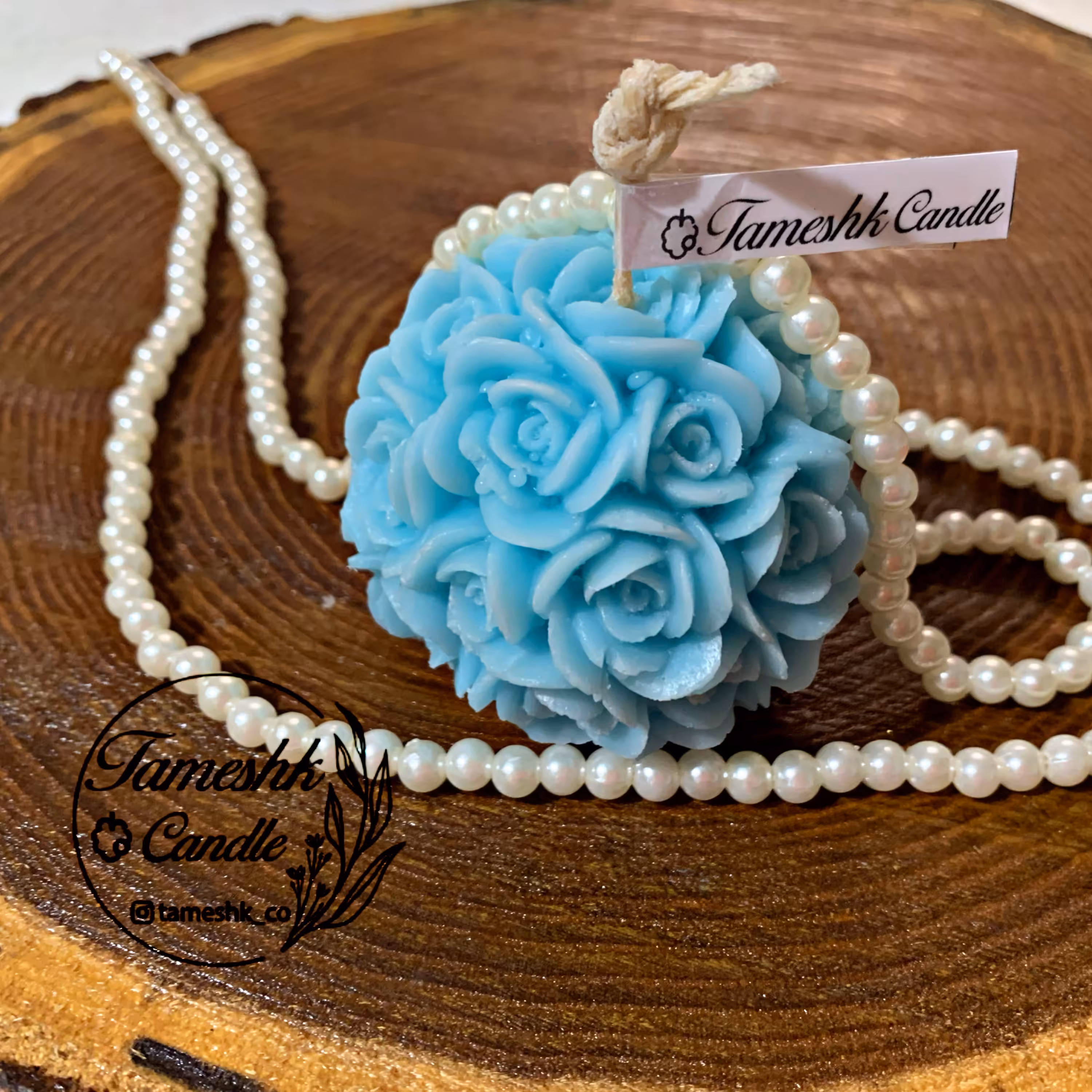 شمع توپی گل دار