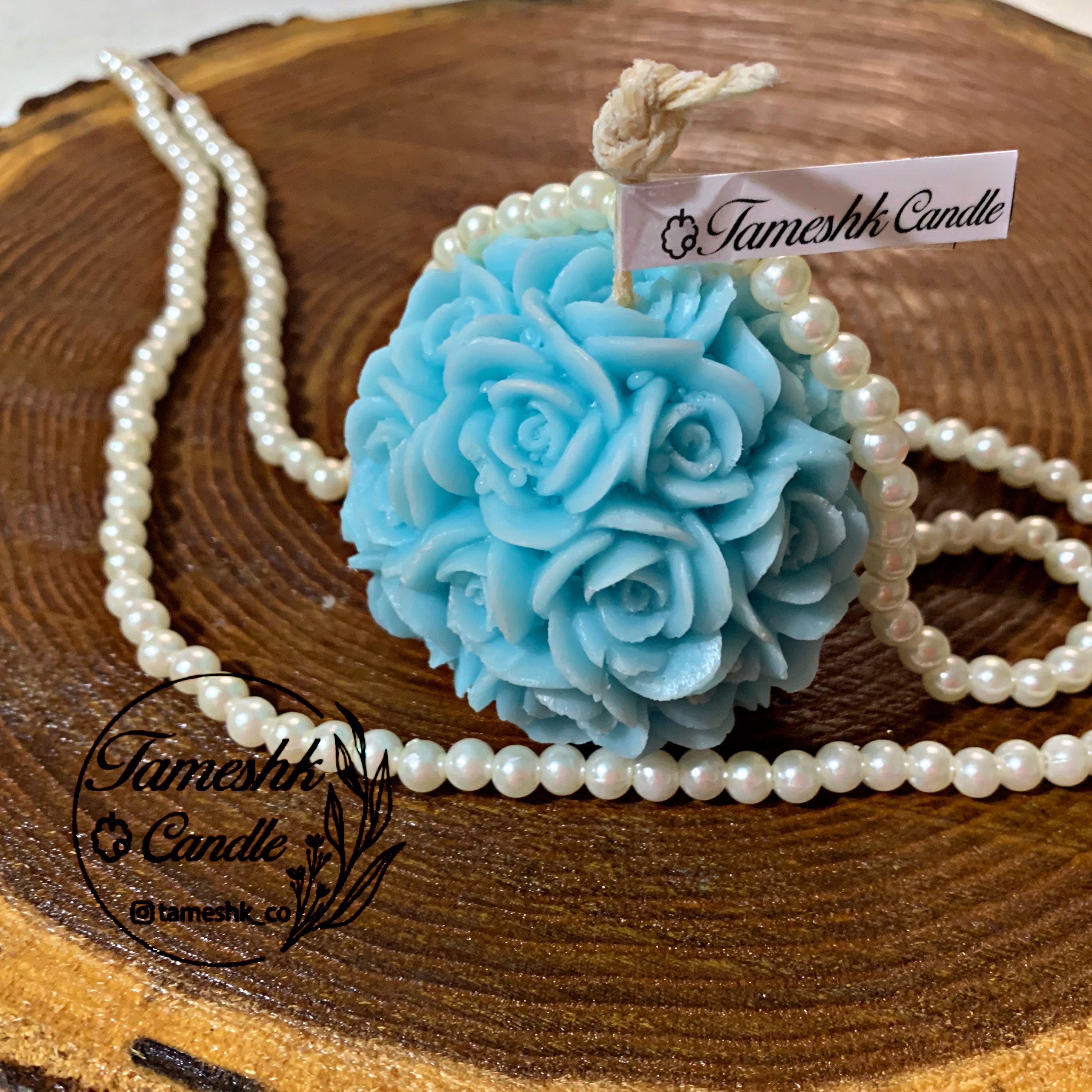 شمع توپی گل دار