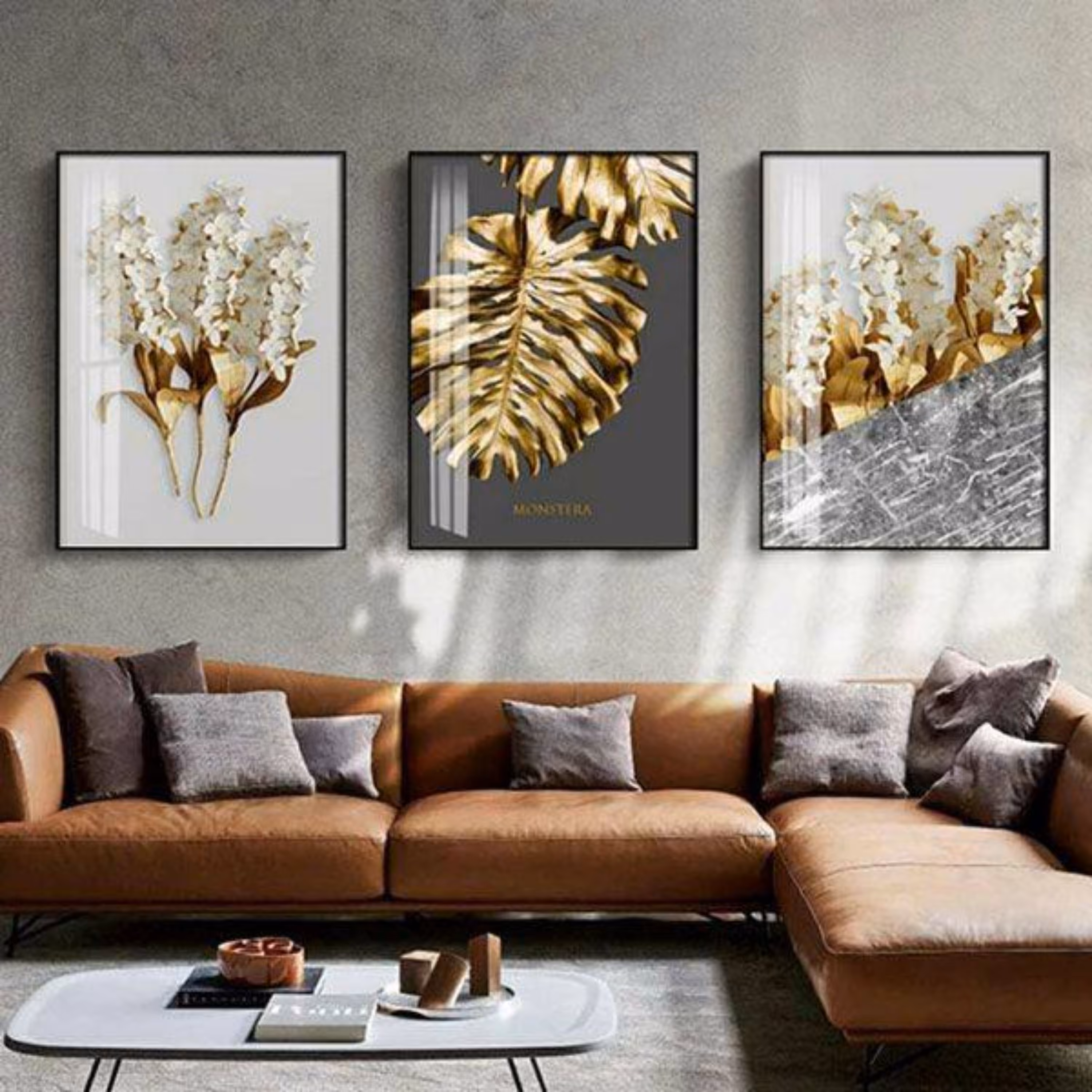 تابلو مدل برگ انجیری مجموعه 3 عددی سایز 30 در 40