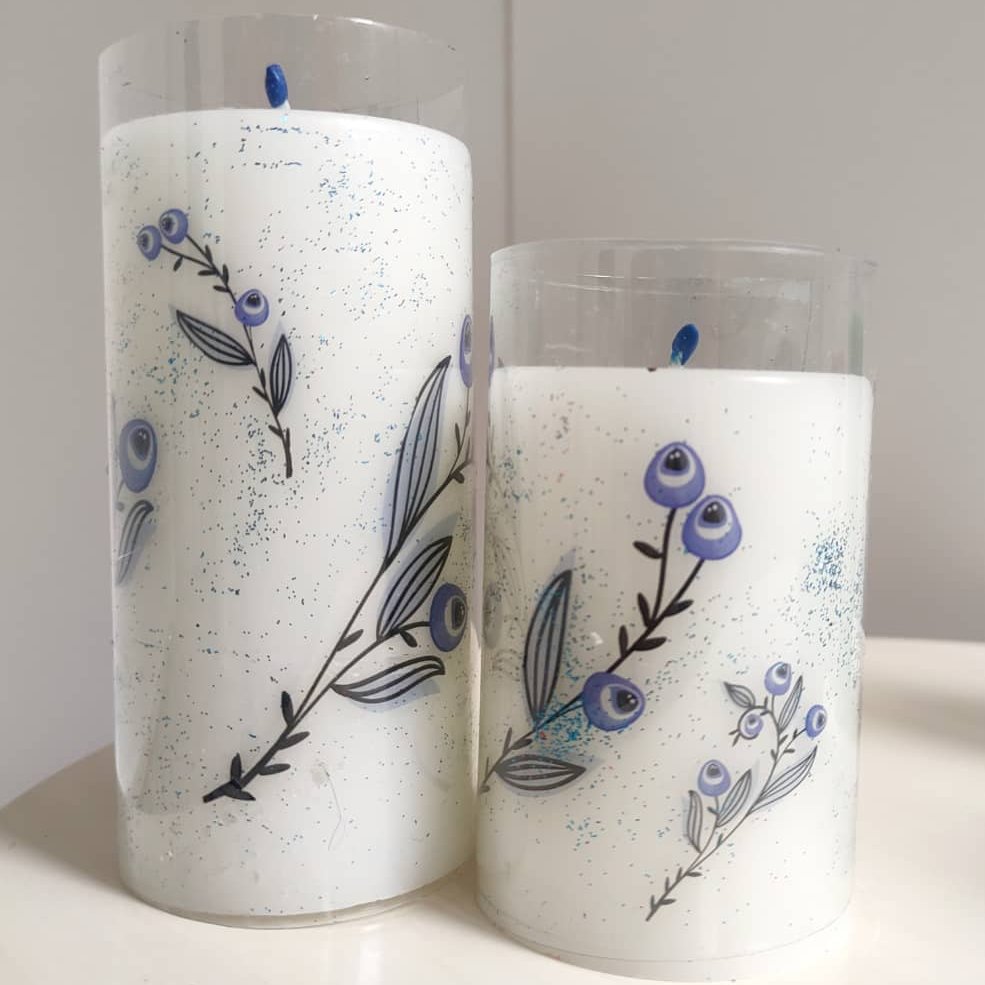 شمعع استوانه دوتایی ارتفاع 8،11قطر6