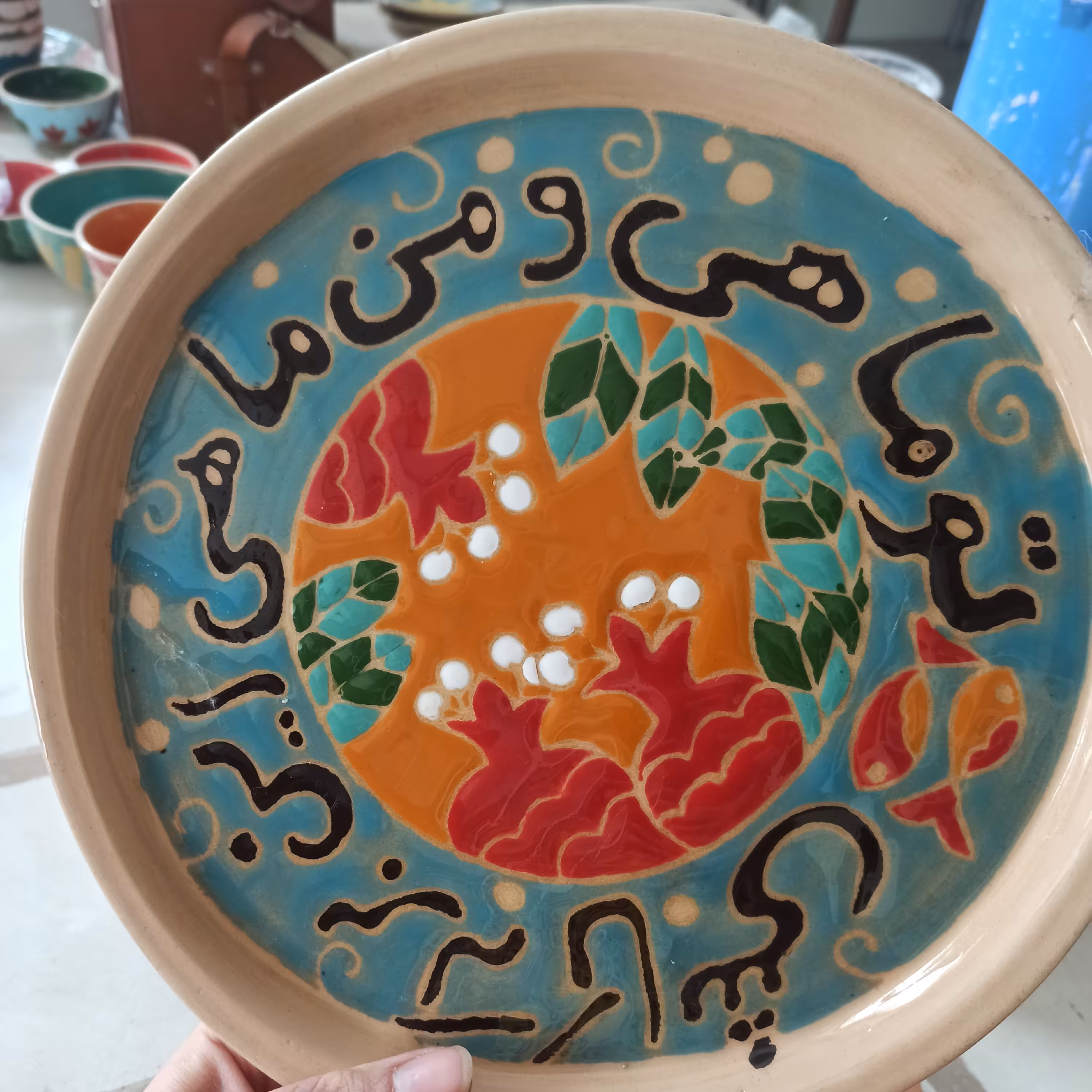 سینی لعاب برجسته زیرلعابی، (پس کرایه)