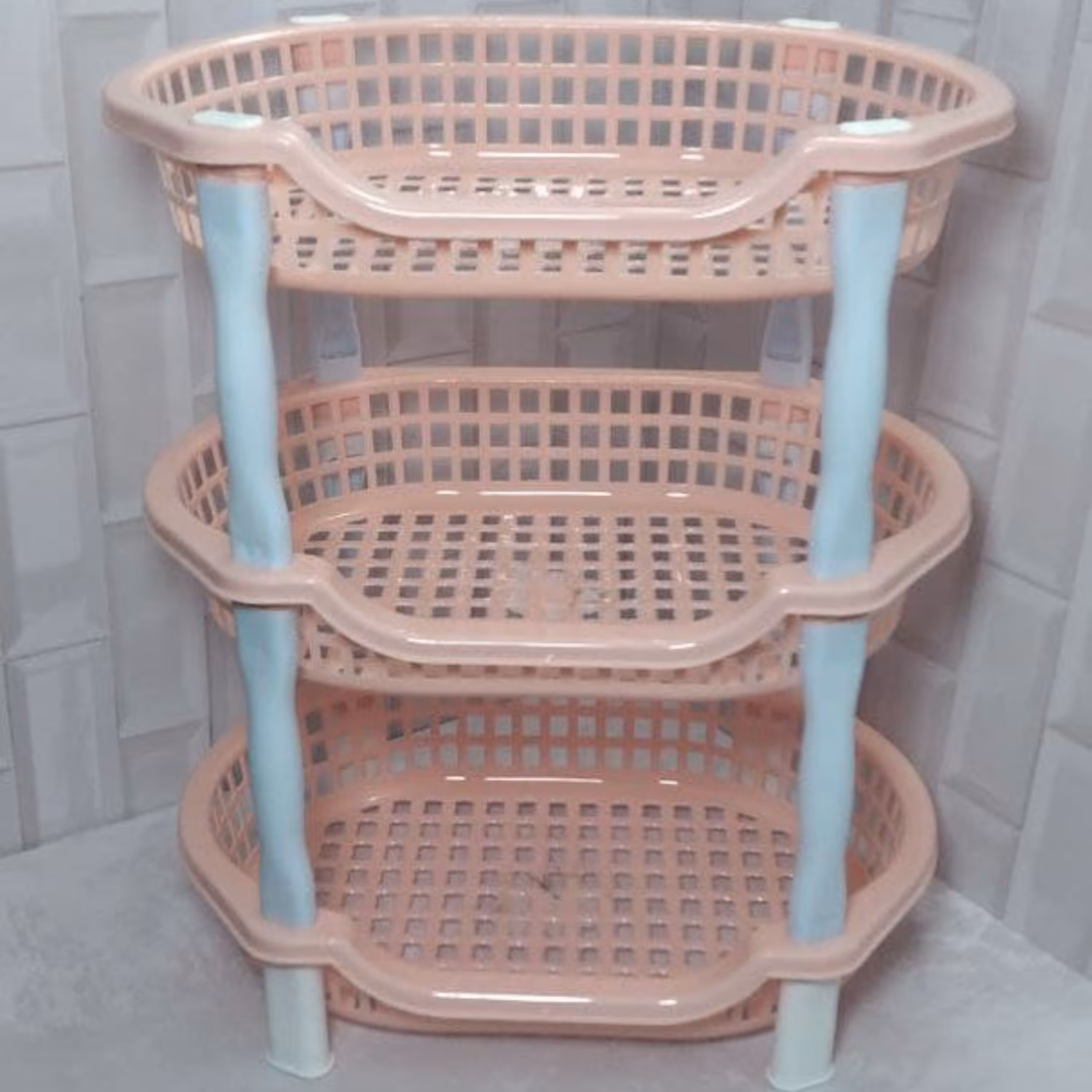 جاپیازی 3طبقه گرد سارا جنس پلاستیک تهیه شده از موادنو 