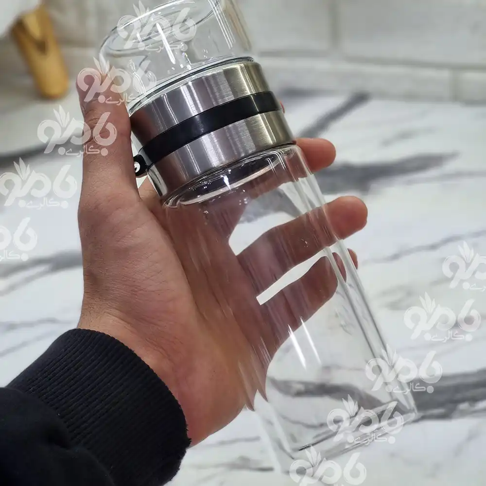 بطری دمنوش دوجداره پیرکس دو مخزن