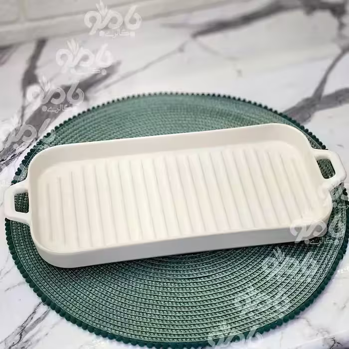 تابه گریل مات رنگی مستطیل 16*38