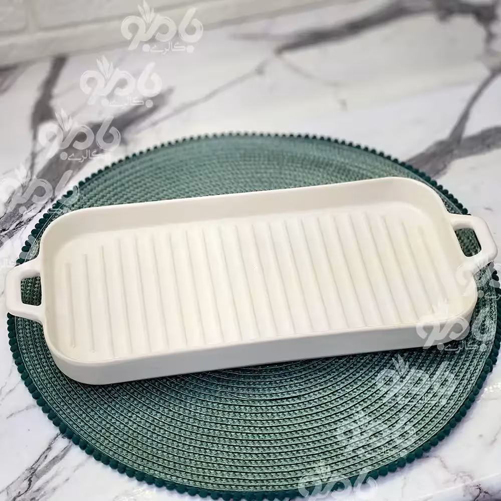 تابه گریل مات رنگی مستطیل 16*38