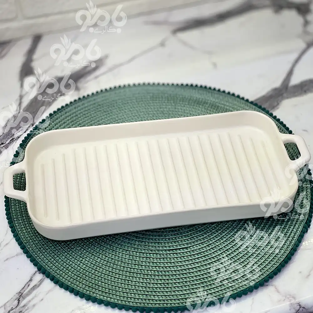 تابه گریل مات رنگی مستطیل 16*38