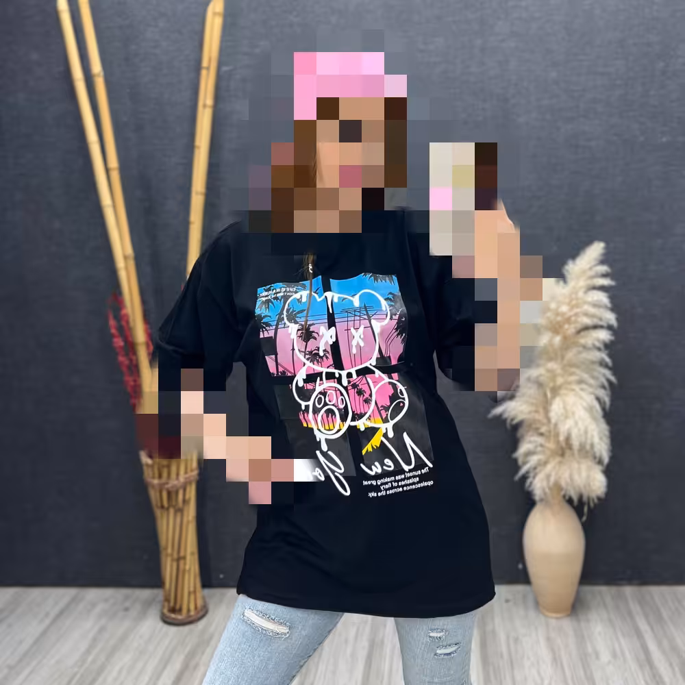 تیشرت لانگ دخترانه New York نخ پنبه فری سایز مناسبL XL 2XL کیفیت عالی قیمت مناسب ارسال فوری