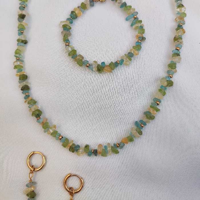 نیم ست ترکیبی توپاز،زبرجد،سیترین