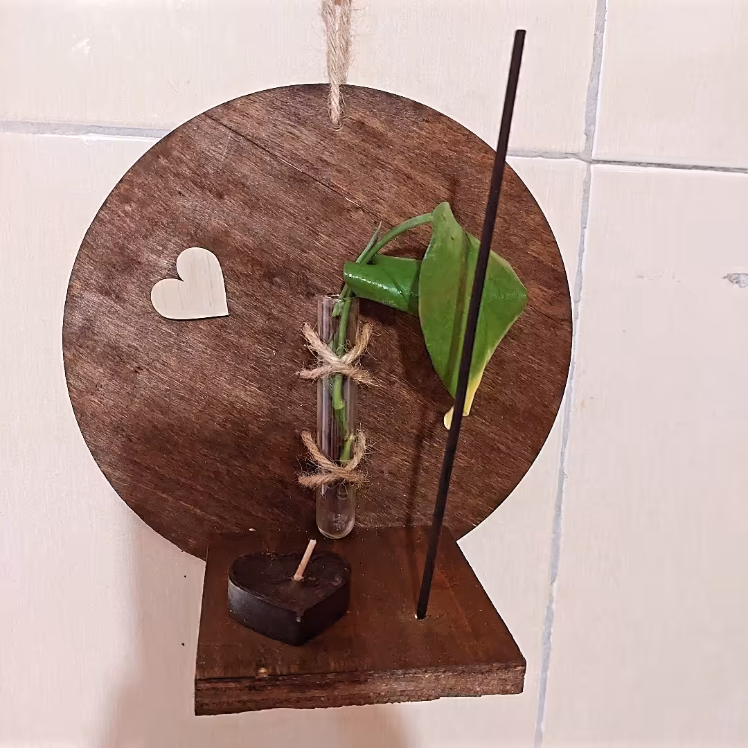 گلدان چوبی جاعودی چوبی جاشمعی