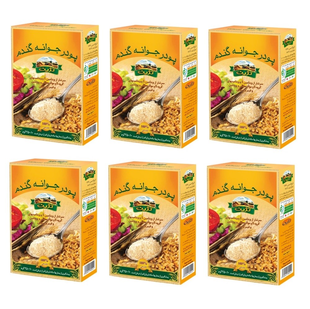 پودر جوانه گندم تژین - 250 گرم مجموعه 6 عددی