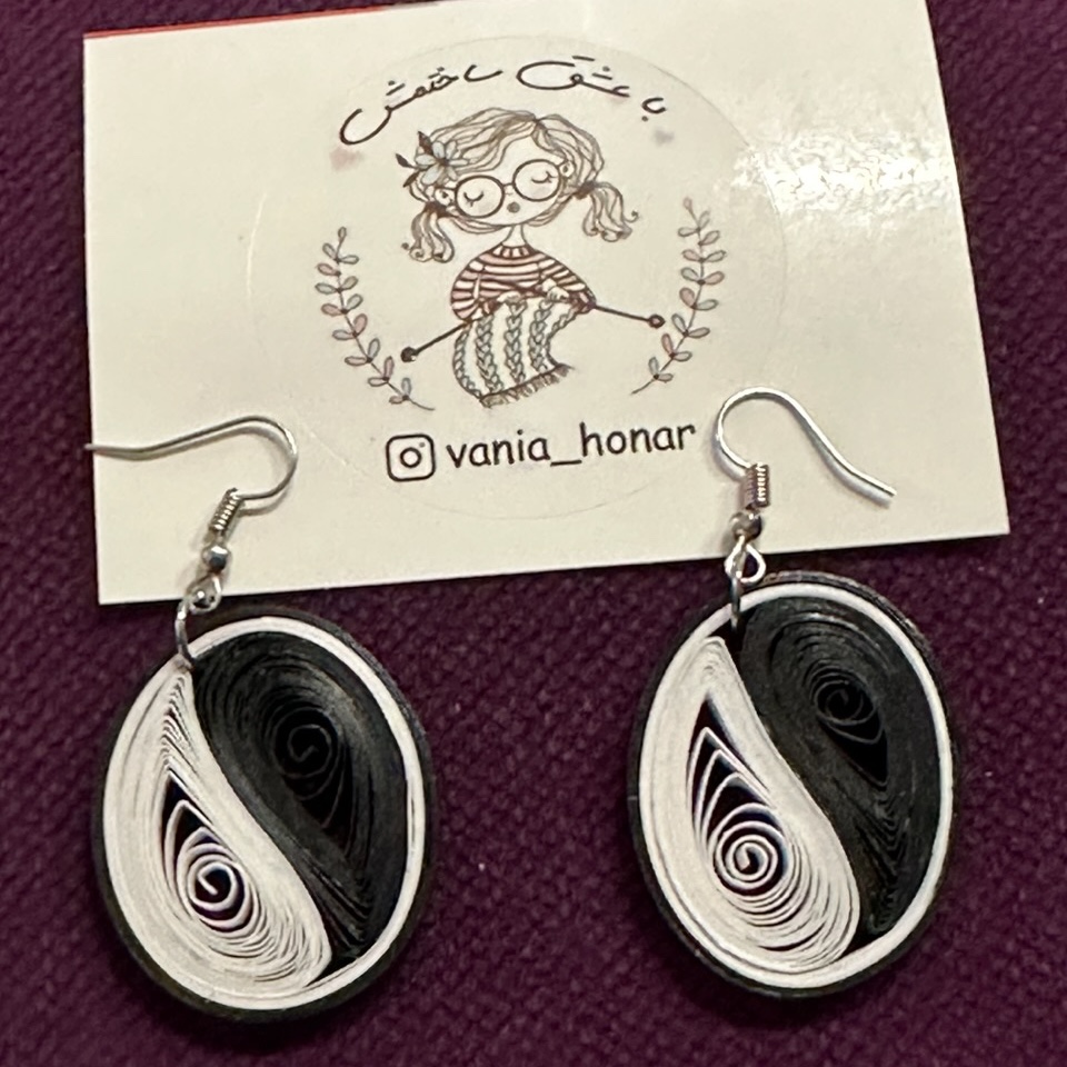 گوشواره طرح یونگ یانگ